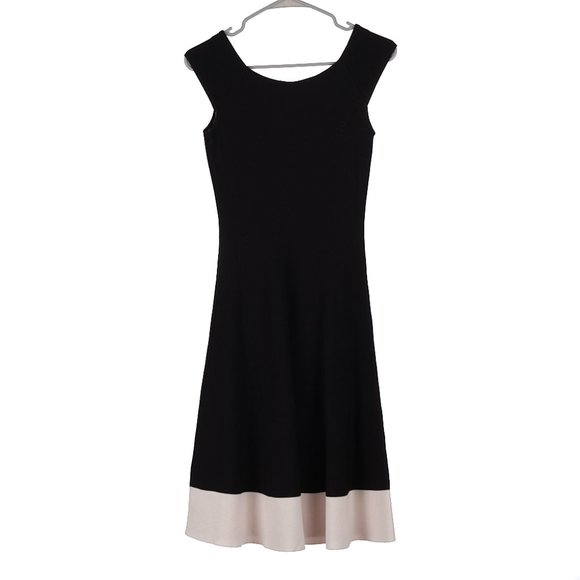 Eliza J Colorblock Black & White Fit & Flare Dress Size 4 - Picture 6 of 9